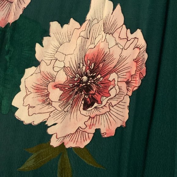 Anthropologie Green Floral Dress - Picture 4 of 6